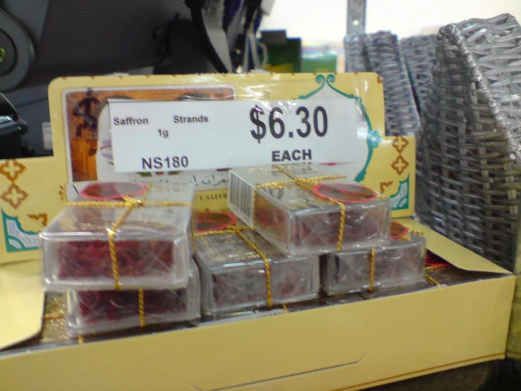 Saffron threads in packaging showing quality and color