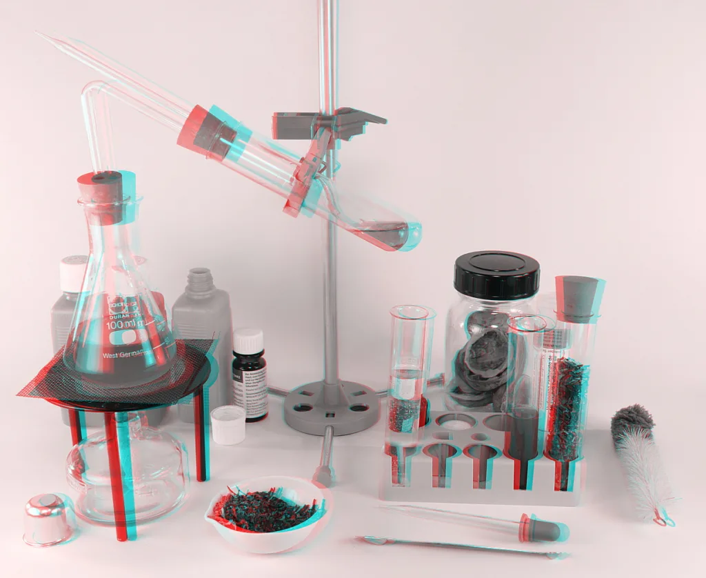Chemistry laboratory glassware for purity testing